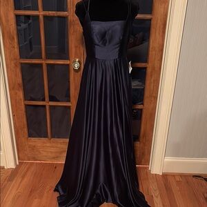 Elegant Navy Evening Gown